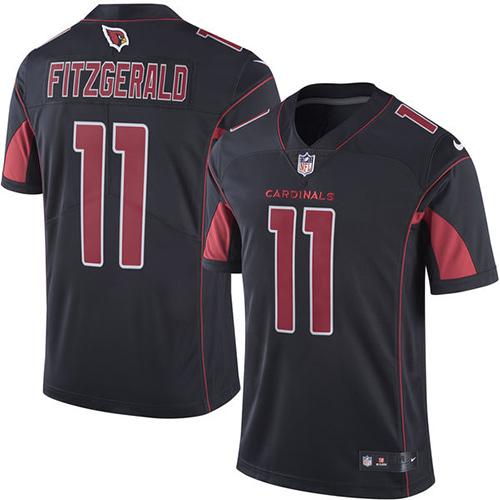Nike Cardinals #11 Larry Fitzgerald Black Men's Stitched NFL Limited Rush Jersey - Click Image to Close